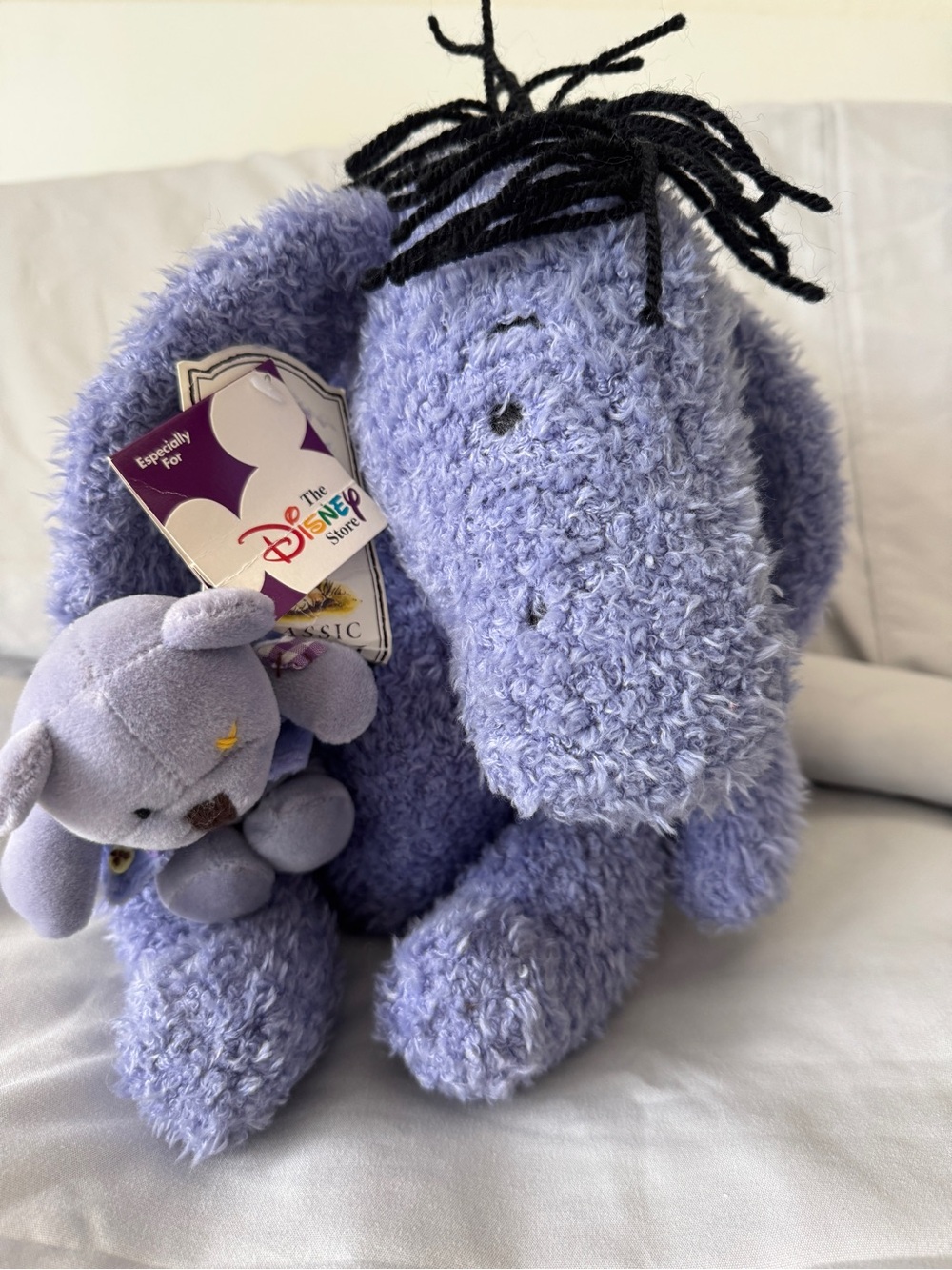 Disney Store Eeyore with Teddy Bear Winnie the Pooh 13 in Plush Classic Stuffed